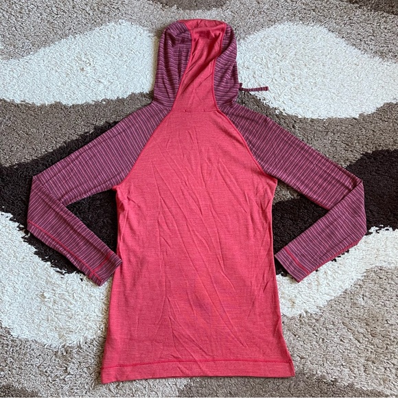 Smartwool NTS Mid 250 Drape Neck Hoody Womens Sz L In Hibiscus Heather - Picture 5 of 7